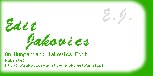 edit jakovics business card